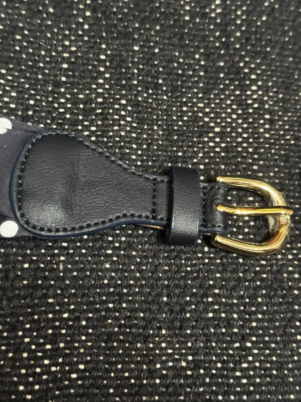 Talbots Scarf Belt, Navy Polka Dot, Harness Buckle, Small